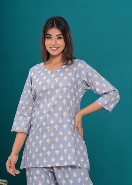 Fine quality Cotton Co-Ord Set-(VJ-052)