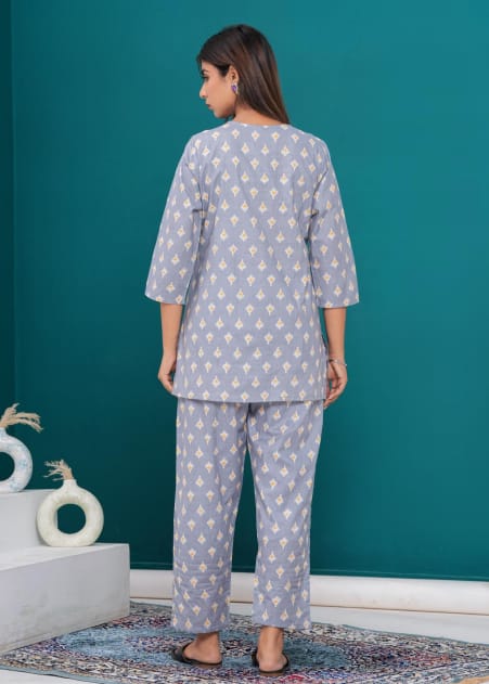 Fine quality Cotton Co-Ord Set-(VJ-052)