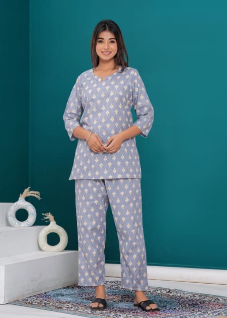 Fine quality Cotton Co-Ord Set-(VJ-052)